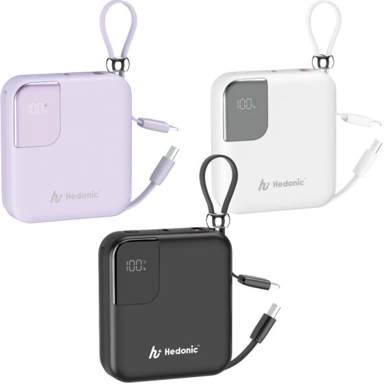 [3C CCC認証] Hedonic 10000mah (38.5Wh) PD 3.0 22.5W Lightning & USB-C 流動充電池 (3個顏色)