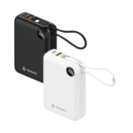 [3C CCC認証] Hedonic PD 3.0 20000mAh (77Wh) USB-C Cable 旅行充電池 (黑色/白色)