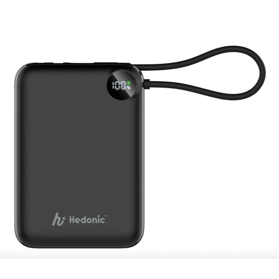 Mox 尊享 - [3C CCC認証] Hedonic PD 3.0 20000mAh (77Wh) USB-C Cable 旅行充電池 - 黑色