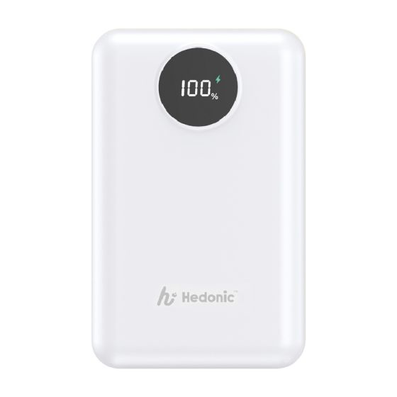 [3C 認證及可追溯二維碼] Hedonic PD 3.0 22.5W 內置 USB-C & Lightning Cable 10000mAh 行動電源 [S35] [黑色 / 白色] CR-HEDON_PDCL10K_M
