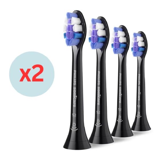 Philips - Sonicare HX6054/86 S2 Sensitive 敏感呵護刷頭 4支裝(黑)x2件 共8支 HX6054-86x2_A