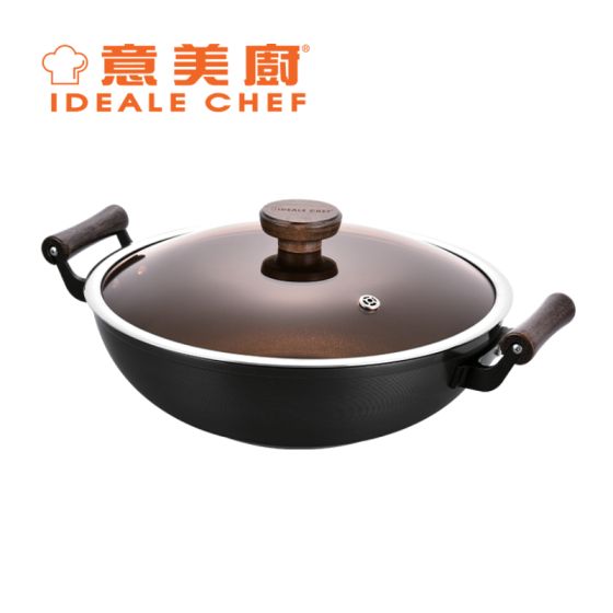 意美廚 - 複合極鐵雙耳鑊連玻璃蓋 32cm IC40932W