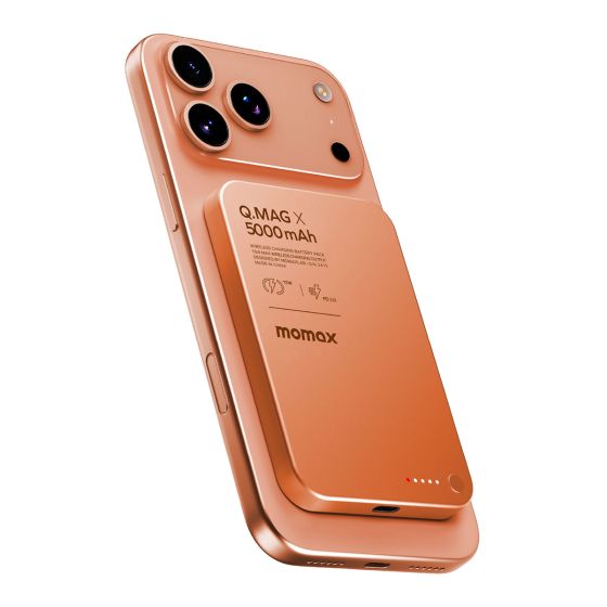 [3C CCC認證] Momax - Q.Mag X 5000mAh 超薄磁吸流動電源 [橙色] CR-IP116AM