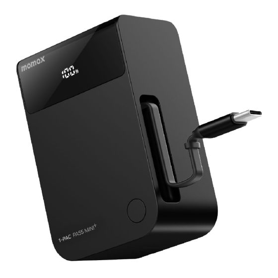Momax - 1-Pac Pass Mini⁺ 10000mAh 2 合 1 內建伸縮充電線移動電源 [黑色 / 鈦色] CR-IP171_ALL