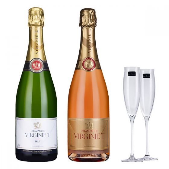 樂事會 - Virginie T法國香檳精品組2支 + 香檳杯 x 2隻 J0290601
