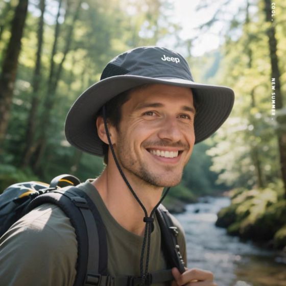 Jeep - 男裝速乾防曬漁夫帽 UPF50+ CR-JP-HAT-50-MAN