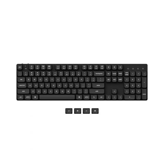 Keychron - K5 104鍵 RGB 超薄無線機械鍵盤 (LSA 黑色鍵帽/LSA 白色鍵帽) (紅軸/茶軸) Keychron-K5SE-all