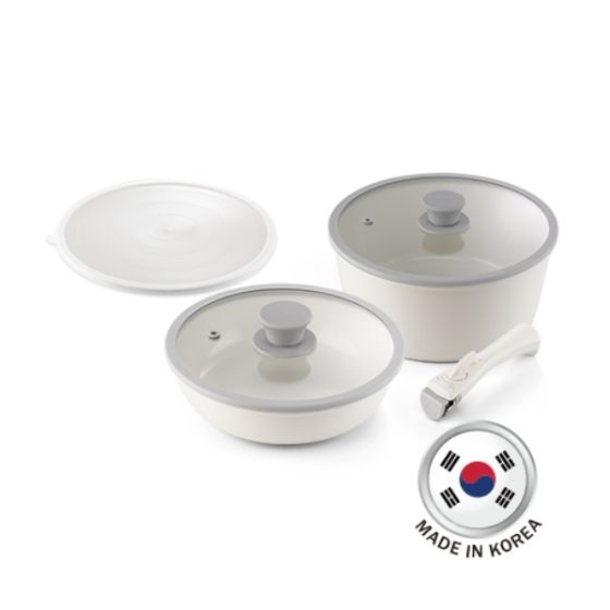 德國寶 - 韓國可拆式手柄易潔鑊煲套裝 - KPH-SET2W KPH-SET2W