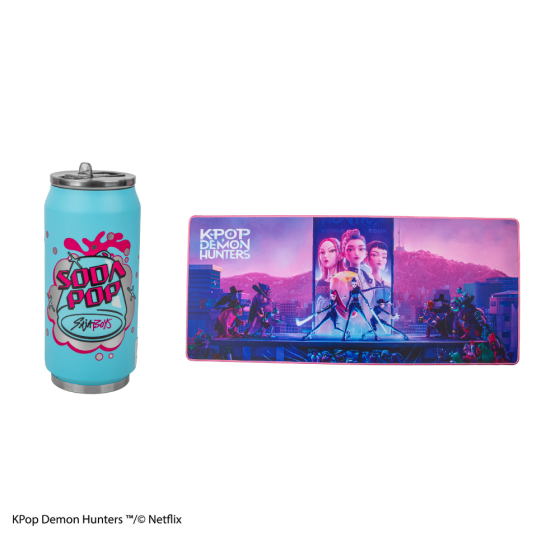 (現場取貨) 電子劵 - Matrix - KPop 獵魔女團 -桌墊 - Takedown 及 迷你水瓶 - Soda Pop 汽水罐