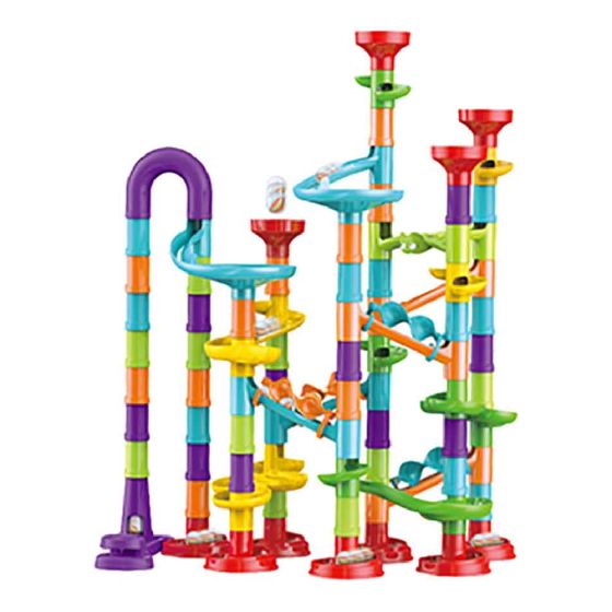 Kidrise - STEM彈射滑梯滾球軌道 (113件積木30滾球) KR140