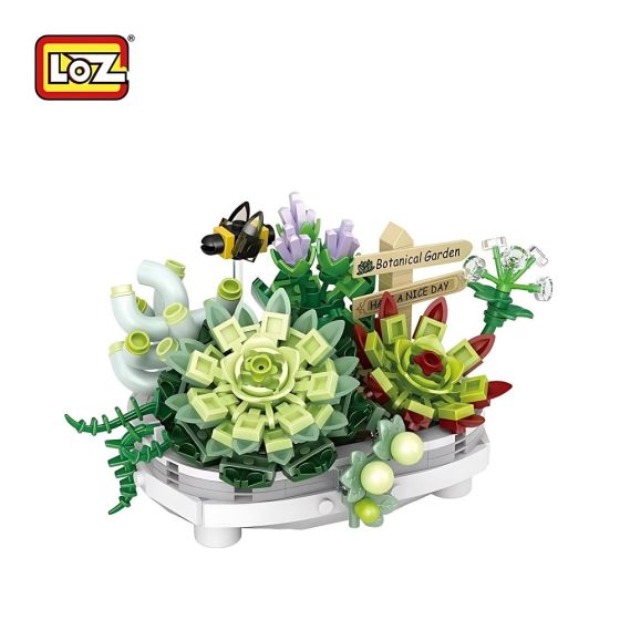 LOZ - 多肉盆栽辦公室迷你積木擺設