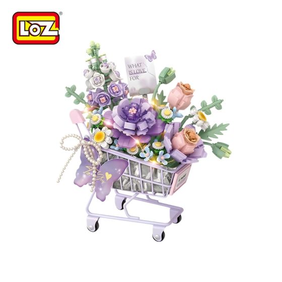 LOZ - 夢幻紫・推車花禮迷你積木(附燈帶)