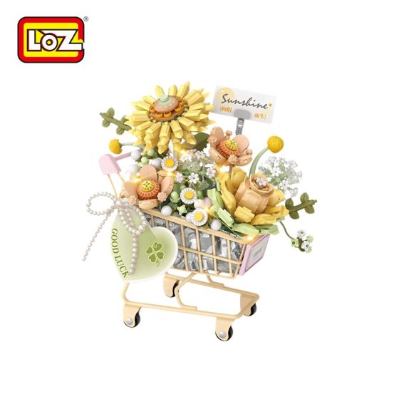 LOZ - 陽光黃・推車花禮迷你積木(附燈帶)