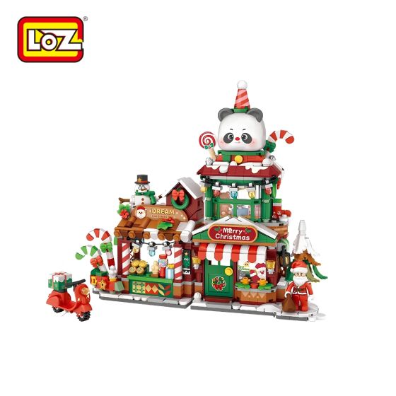 LOZ - 熊貓聖誕商店埸景迷你積木