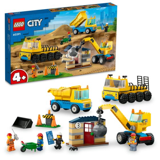 LEGO® - City 60391 Construction Trucks and Wrecking Ball Crane (玩具車