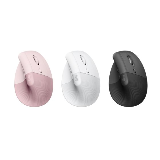 Logitech - LIFT 人體工學垂直滑鼠 (石墨灰 / 珍珠白 / 玫瑰粉)