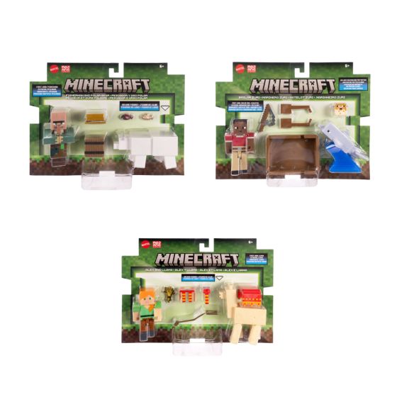 Mattel - Minecraft創世神 角色造型2入組 (1件) - 隨機發貨