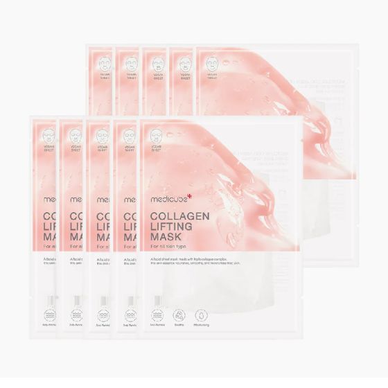 Medicube - 三重膠原緊緻面膜 10片 CR-ME_COLLAGEN_MASK