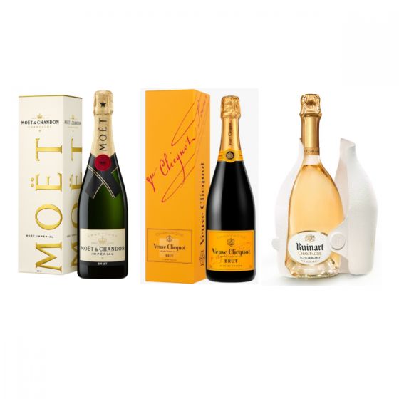 Champagne Tasting Set (Moët + VCP + Ruinart with gift boxes) 