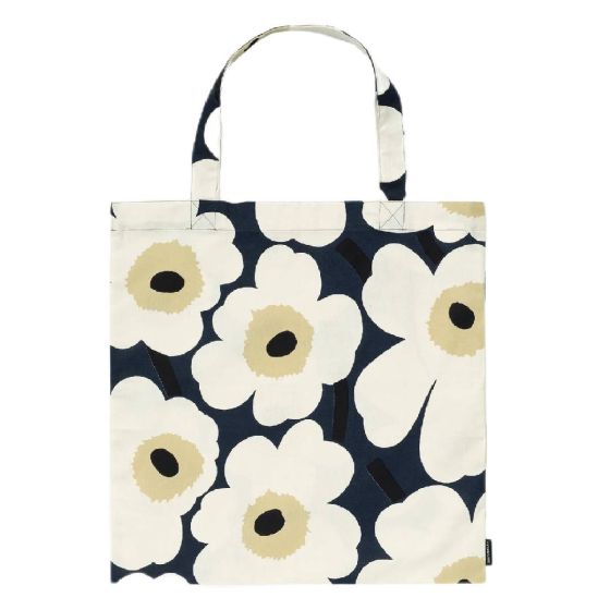 (預售) Marimekko - Pieni Unikko 手提袋 (深藍 &淺褐色) CR-MMK-TOTPIEUNKDBB