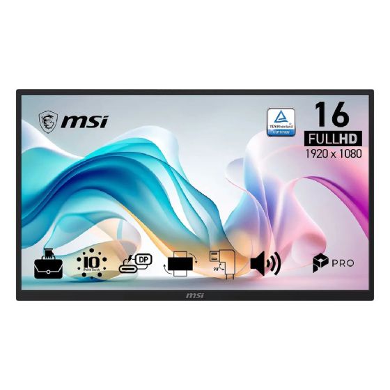 MSI - Pro MP161 E6T 15.6" FHD IPS 便攜式可觸控顯示器(MO-MP16E6T+LB-MON) MO-MP16E6T