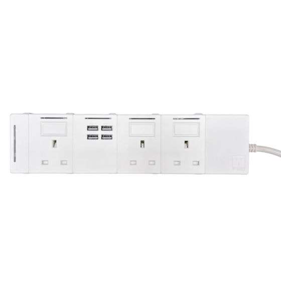 MY SOCKET - 組合拖板- 3+1 (白色/黑色) MS220001-31-all