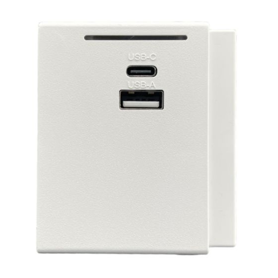 MY SOCKET - 組合拖板 1A1C USB模組(白色/黑色/水泥灰色/粉蝶花色/松柏綠色/白風信子色) MS23T001-1A1C-all