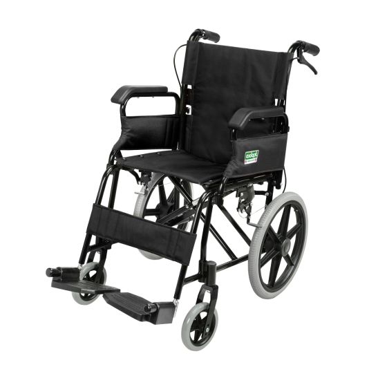 愛意達 - 摺疊式黑色支架便攜輪椅 /可升起扶手 (黑色) MSVA1049EX
