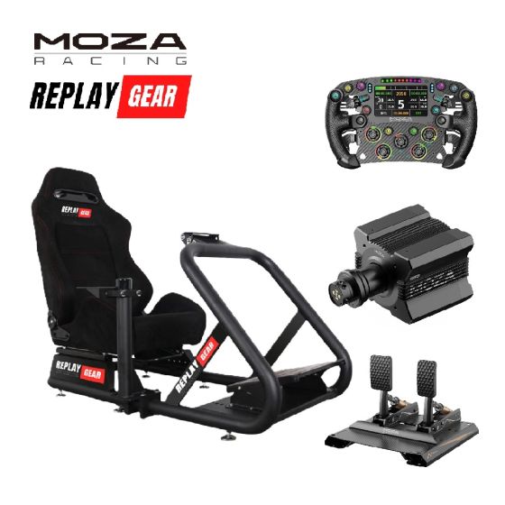 [優惠組合2]Moza R12基座/FSR2方向盤/CRP2腳踏 連 Replay Gear Pro Chassis高級賽車架連座椅 MXRPGPB2