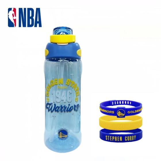 NBA - 勇士隊手繪運動水樽 + Curry 3件裝手帶 CR-NBA-BOT250059