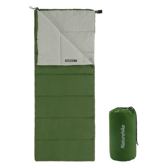 Naturehike - 露營‧單人用‧保暖‧舒適‧適溫13°c ‧F150 升級版 Envelope式棉質睡袋 (綠色/灰色/深藍色) NHK02-F150-All