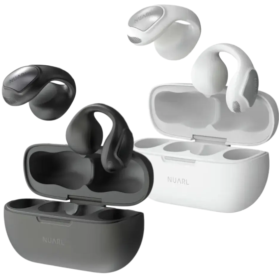 Nuarl - vClip (Nu-Clip) Real-Time Translation Open-Ear True Wireless Bluetooth Earphones (Black/White)