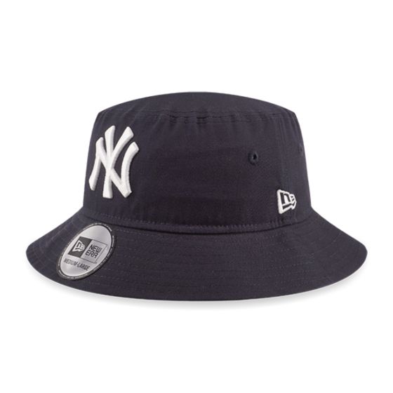 New Era MLB New York Yankees Basic Bucket 01 漁夫帽 - 海軍藍色白字 (3款尺寸)