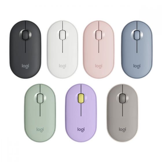 Logitech - Pebble M350 纖薄靜音無線滑鼠 (石墨灰/珍珠白/玫瑰粉/霧靄藍/薄荷綠/迷霧灰/午夜藍/星暮紫)