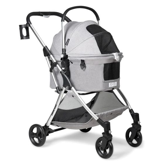BebeRoad - 北美版 R5 Plus 寵物推車 – 輕便折疊式分離設計（寵物承重：15kg）（灰色/ 黑色） petsthing-3233