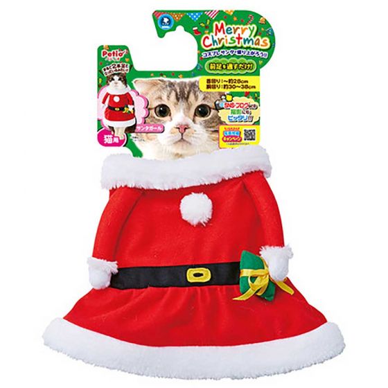 Petio - 聖誕節寵物帽貓咪狗仔聖誕老人裝扮衫裙 (女仔)