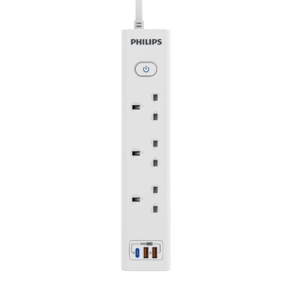 Philips - CHP8233WB 三位雙斷路總開關快充USB安全插座 PHILIPS_CHP8233WB
