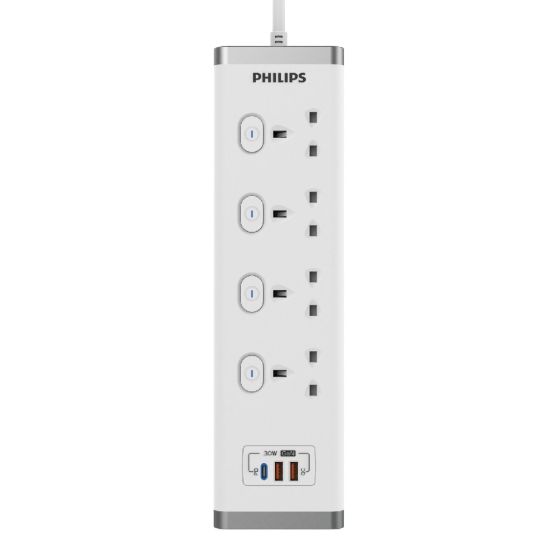 Philips - CHP8443WB 四位獨立雙斷路開關快充USB安全插座 PHILIPS_CHP8443WB