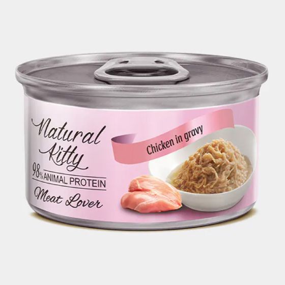 Natural Kitty 自然小貓 - 98%動物性蛋白質主食罐 天然嫩雞口味70g (1箱=24件) CR-PL4712937603563