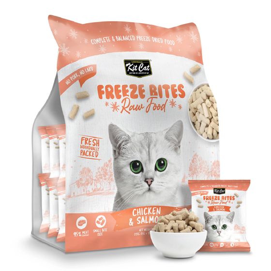 Kit Cat - 凍乾主食貓糧(雞肉 + 三文魚) 225g (15g x15pcs獨立包裝) (2件) CR-PL664533288399