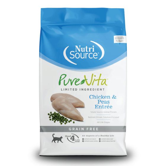 Pure Vita - 雞 + 豌豆主菜無穀物貓糧12LB PL73893173113