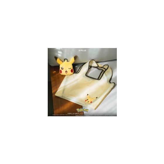 Pokémon - Pikachu 刺繡購物袋(細) 連造型毛絨小袋 POKE10