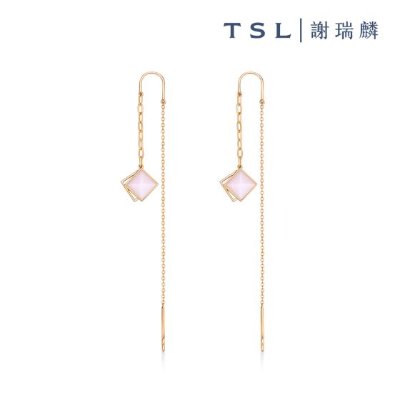 TSL|謝瑞麟 - 18K玫瑰色黃金鑲粉紅貝母耳環 S7368 S7368-OMPP-R-XX-001