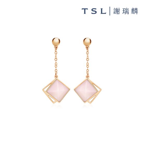 TSL|謝瑞麟 - 18K玫瑰色黃金鑲粉紅貝母耳環 S7369 S7369-OMPP-R-XX-001
