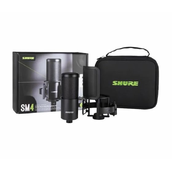 Shure - 舒爾 SM4-K Kit 家庭錄音麥克風套裝｜套裝包含收納包 + 防震架 + pop filter SHURE_SM4K_KIT