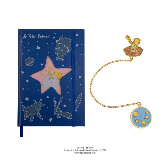 Matrix - Cinereplicas - 小王子 - 繁星夜空星座筆記本及月球上的小王子書籤鏈 CR-LEPETITPRINCE026