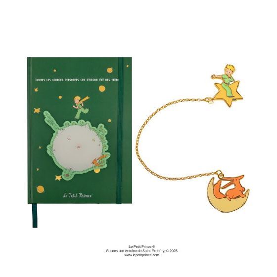 Matrix - Cinereplicas - 小王子 - 旋轉小行星 B-612筆記本及狐狸與小王子書籤鏈 CR-LEPETITPRINCE027