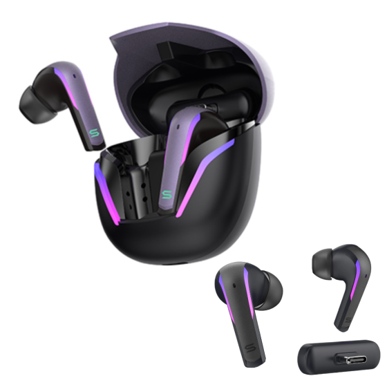 Soul - S-Play 2 True Wireless Bluetooth earphone with USB C 2.4G Dongle (Black/Purple)