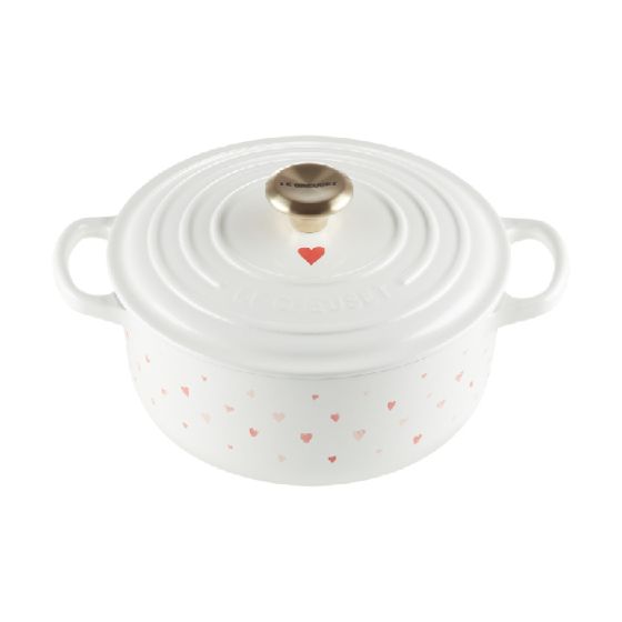 Le Creuset - Hearts 圓形琺瑯鑄鐵鍋 20厘米 (White) staff-heartsRC-W