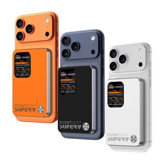 [3C 認證及可追溯二維碼] SUPERV - PB-11 10000mAh 磁吸帶屏行動電源 [多種顏色] SV-PB11_ALL